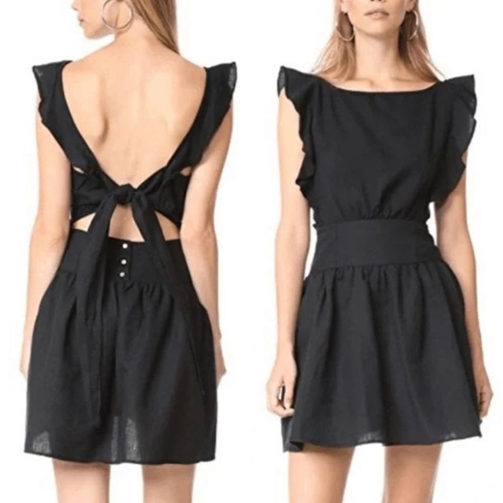 Free People Erin Mini Dress linen open back